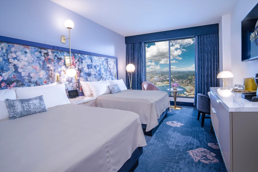 Loews Universal Helios Grand Hotel guest room interior.