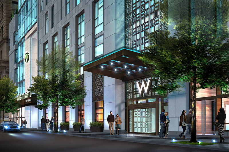 Exterior of the W Philadelphia hotel.